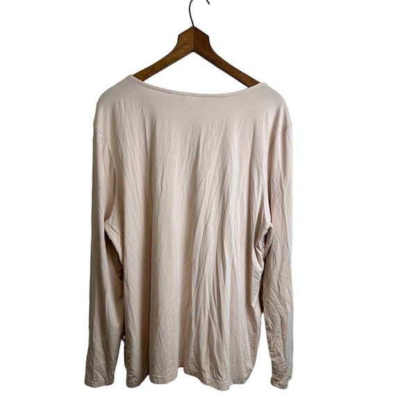 Chico’s Blouse‎ Women’s Sz. XL Cream/Light Pink 3/4 Sleeve, Round Neck - Picture 3 of 9